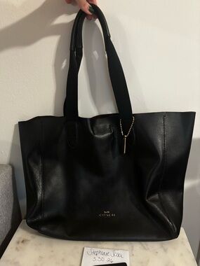Coach Derby Tote- Black Pebbled Leather